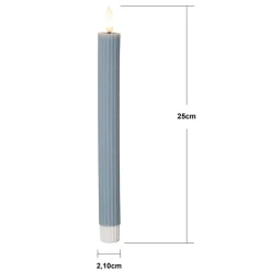 Dekorationsbelysning|Julepynt ^ STAR TRADING LED-stage Flamme Stripe, blå, 25 cm, voksbatteri sæt med 2 stk