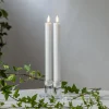 STAR TRADING Dekorationsbelysning|Julepynt > LED-stage Flamme Stripe, hvid, 25 cm, voksbatteri sæt med 2 stk