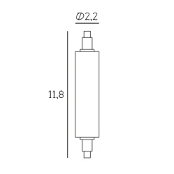 DESIGN BY US Dæmpbar Led-Pære > LED-stav, Lightsaber, R7s, 10 W, 2.700 K, dæmpbar