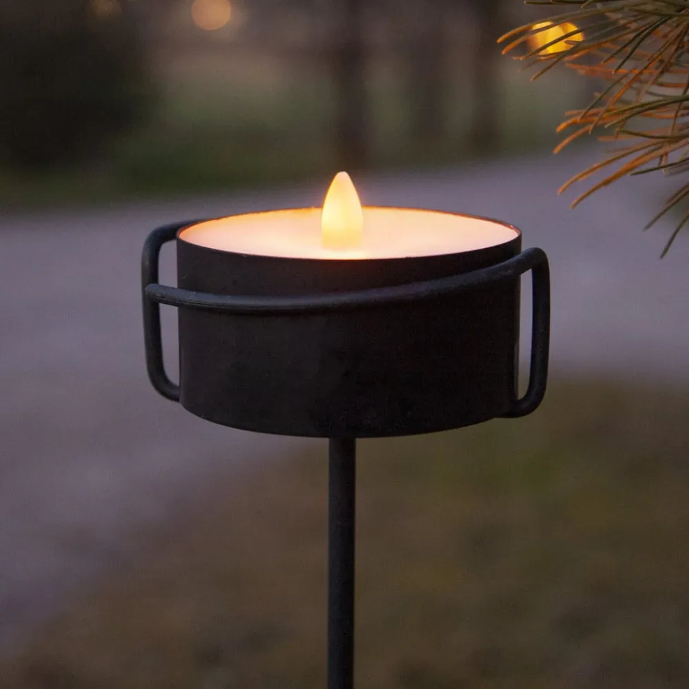 STAR TRADING Dekorationsbelysning > LED stearinlys Torch Candle sort metal/voks batteridrevet