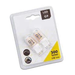 Trio Lighting Dæmpbar Led-Pære|Led Pærer > LED-stiftsokkelpære G9 3W, 3.000 K, eksternt dæmpbar, sæt med 2 stk