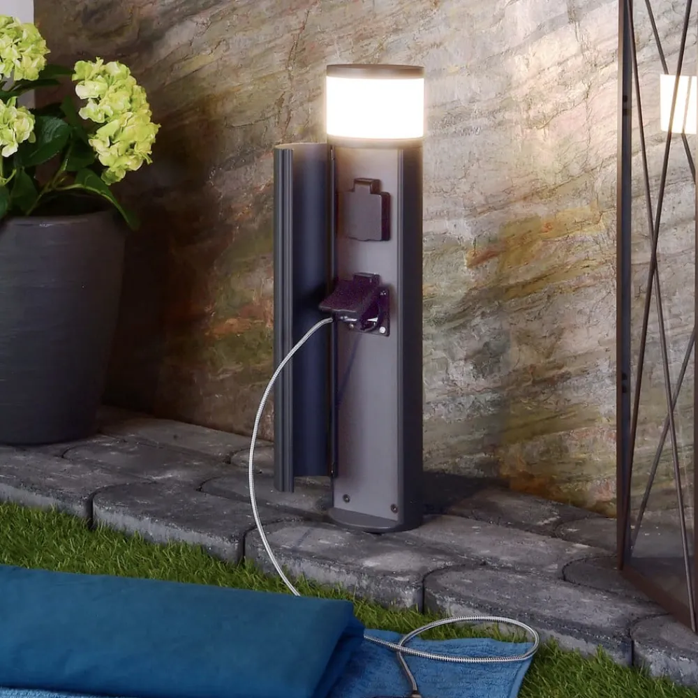 Deko-Light Stikkontaktsøjler|Sokkellamper > LED-stikkontaktsøjle med to stikkontakter, IP44