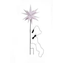 Dekorationsbelysning|Julepynt ^ STERNTALER LED-stjerne, ude, med jordspyd, Ø 55 cm, hvid