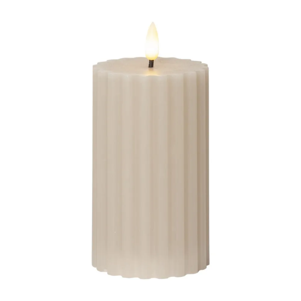 STAR TRADING Dekorationsbelysning|Julepynt > LED-strip beige 15 cm ægte voks batteridrevet