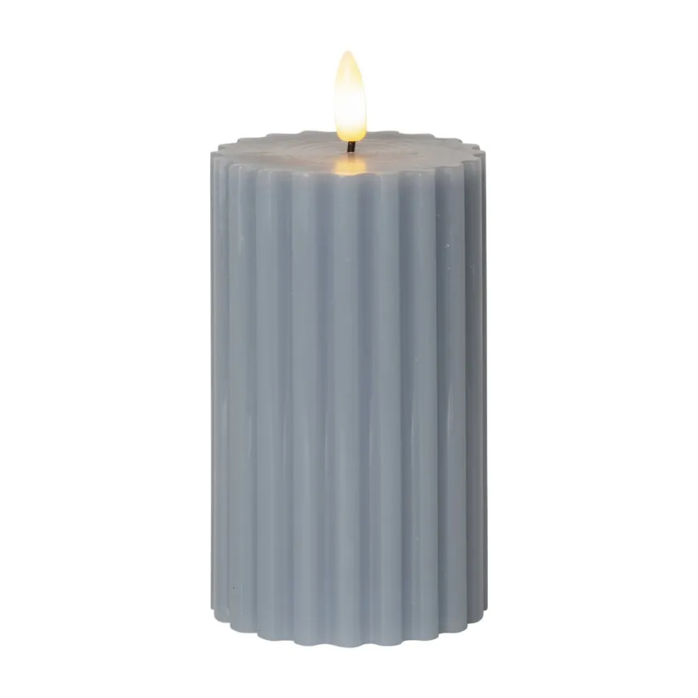 Dekorationsbelysning|Julepynt ^ STAR TRADING LED-strip blå 15 cm ægte voks batteridrevet