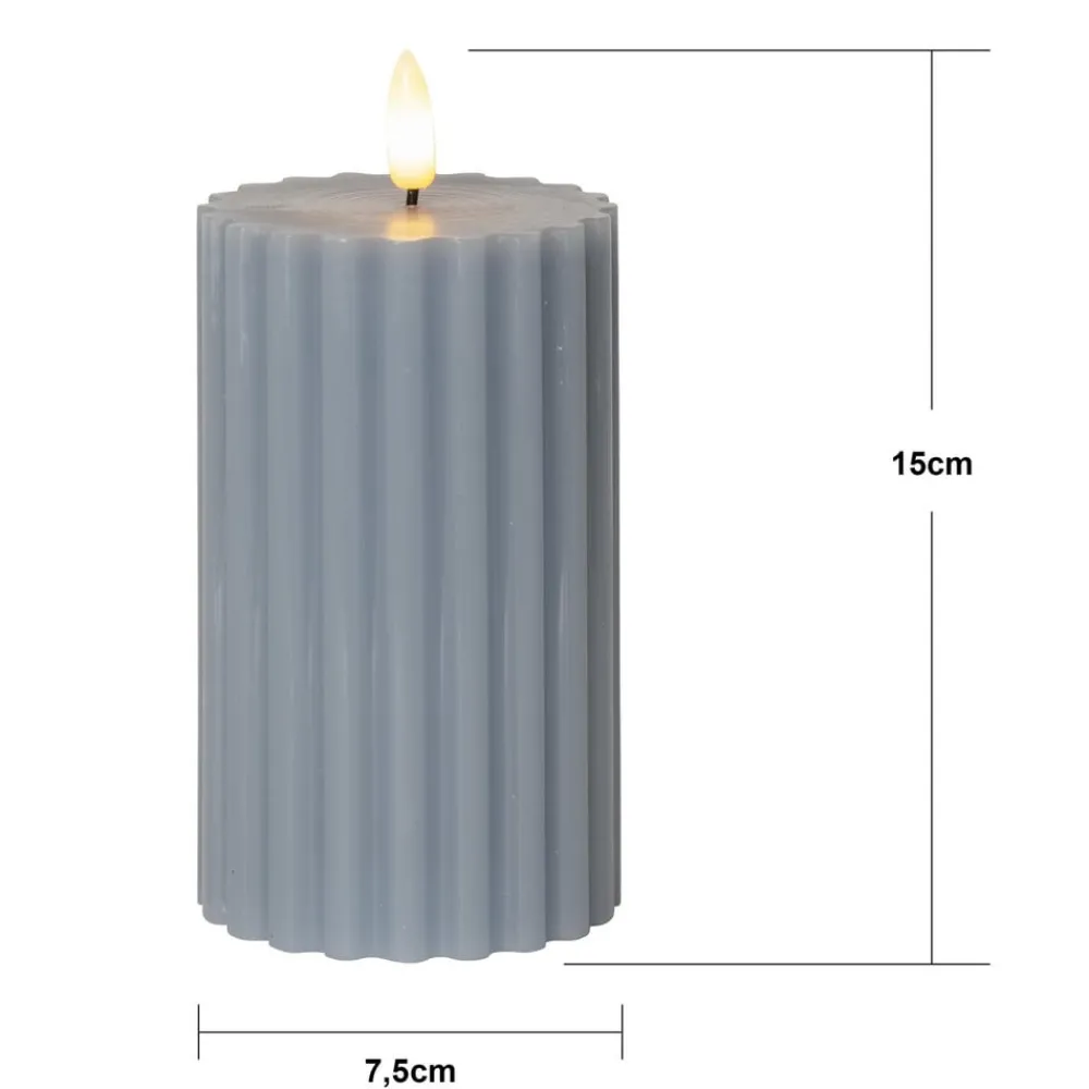 Dekorationsbelysning|Julepynt ^ STAR TRADING LED-strip blå 15 cm ægte voks batteridrevet