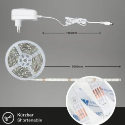 Briloner Led Strips > LED-stripe med RGB, WiFi, 500 cm m. fjernbetjening