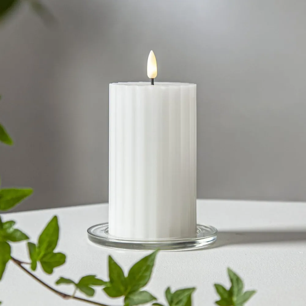 STAR TRADING Dekorationsbelysning|Julepynt > LED-strip hvid 15 cm ægte voks batteridrevet