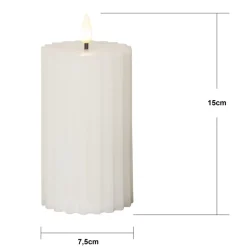 STAR TRADING Dekorationsbelysning|Julepynt > LED-strip hvid 15 cm ægte voks batteridrevet