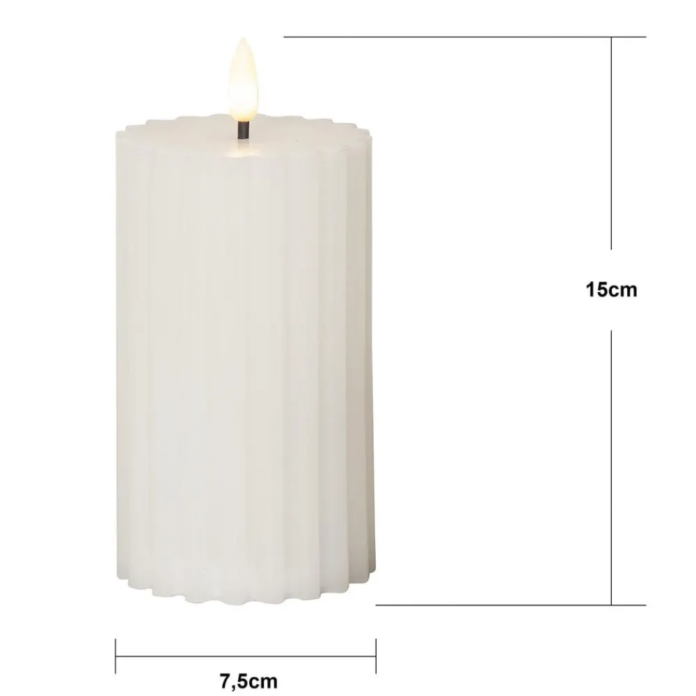 STAR TRADING Dekorationsbelysning|Julepynt > LED-strip hvid 15 cm ægte voks batteridrevet