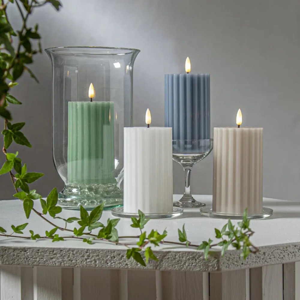 STAR TRADING Dekorationsbelysning|Julepynt > LED-strip hvid 15 cm ægte voks batteridrevet