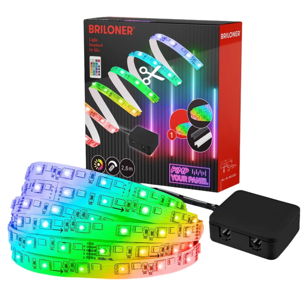 Briloner Dekorationsbelysning > LED-strip Pimp your panel, startsæt, RGBW, længde 2,6 m