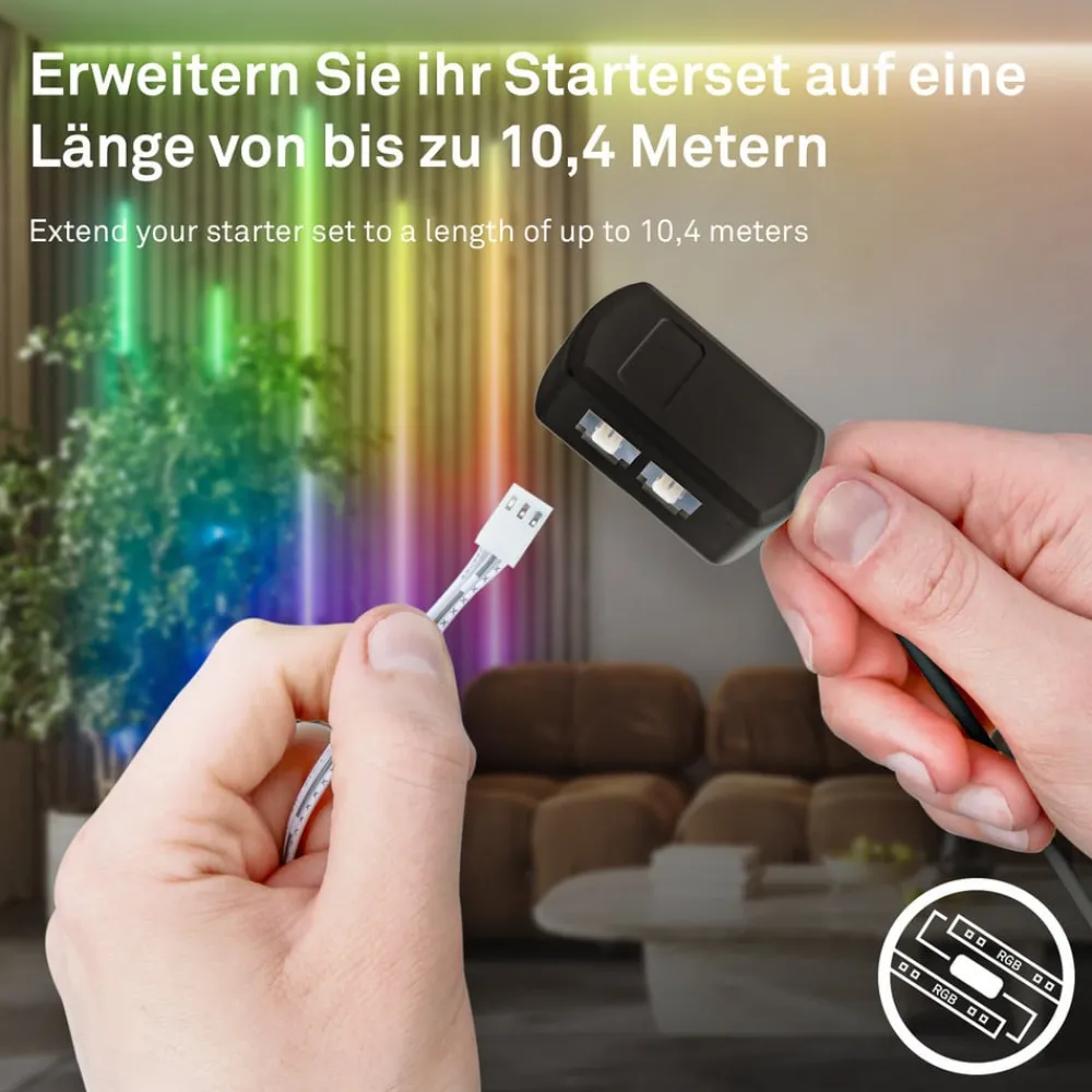 Briloner Dekorationsbelysning > LED-strip Pimp your panel, startsæt, RGBW, længde 2,6 m