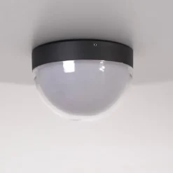 Maytoni Udendørs Loftlamper > LED udendørs loftlampe Mon, grafit, Ø 18 cm, IP65, 3.000K