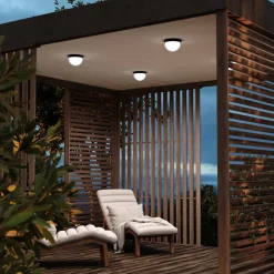 Maytoni Udendørs Loftlamper > LED udendørs loftlampe Mon, grafit, Ø 18 cm, IP65, 3.000K