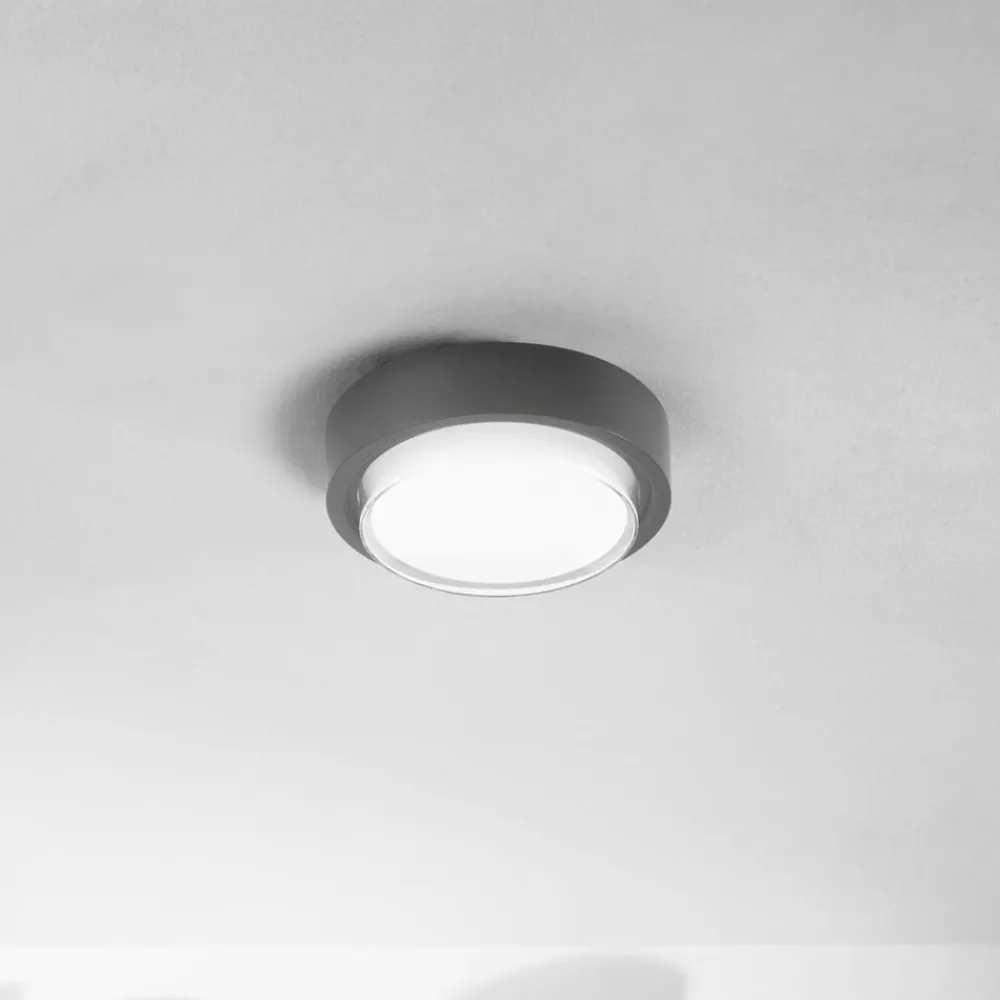 Fabas Luce Udendørs Loftlamper > LED udendørs loftlampe Owen, mørkegrå, metal, 23 cm, IP65