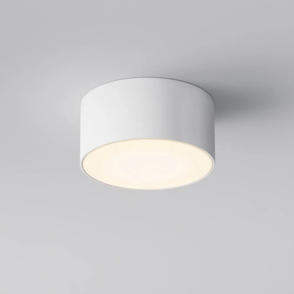 Maytoni Udendørs Loftlamper > LED udendørs loftlampe Zon, hvid, Ø 12 cm, 3.000 K, metal