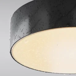 Maytoni Udendørs Loftlamper > LED udendørs loftlampe Zon, sort, Ø 22 cm, 3.000 K metal