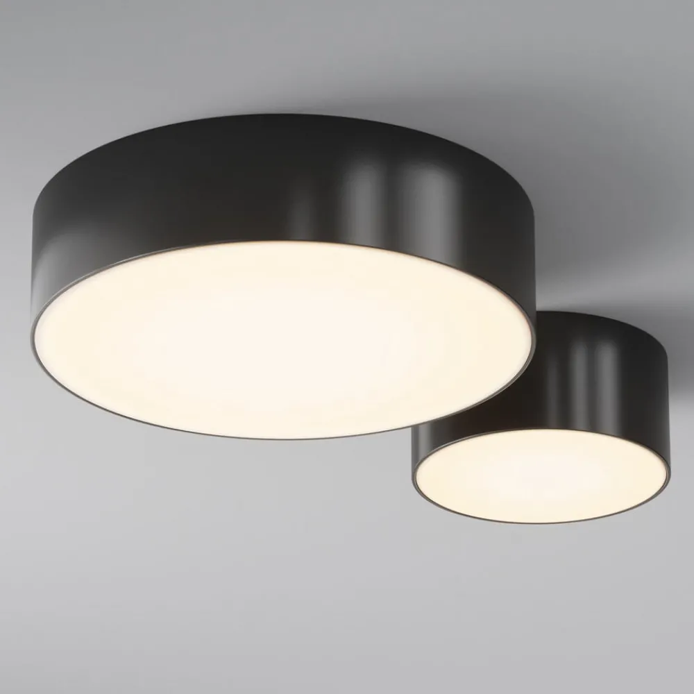 Maytoni Udendørs Loftlamper > LED udendørs loftlampe Zon, sort, Ø 12 cm, 3.000 K metal