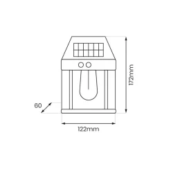 Milagro Lighting Solcelle Lampe Med Sensor|Væglampe Med Sensor > LED-udendørs væglampe Filo, plast, sort, IP44