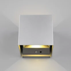 Væglampe Med Sensor ^ Reality Leuchten LED udendørs væglampe Talent, titanium-farvet, bredde 10 cm, sensor