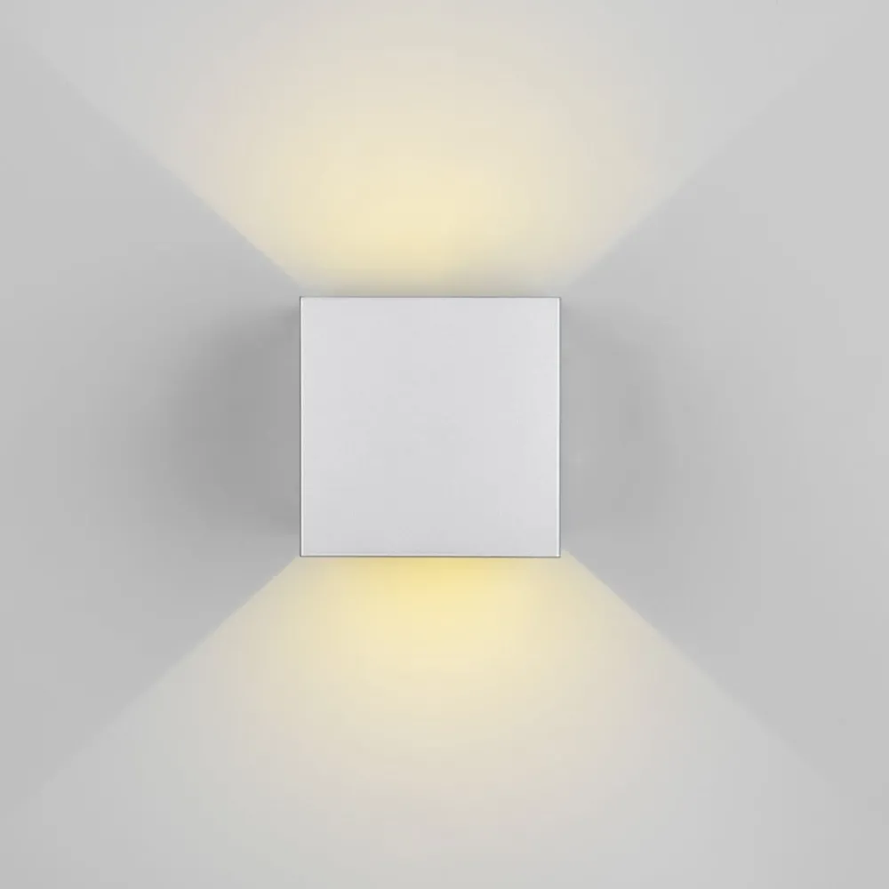 Væglampe Med Sensor ^ Reality Leuchten LED udendørs væglampe Talent, titanium-farvet, bredde 10 cm, sensor