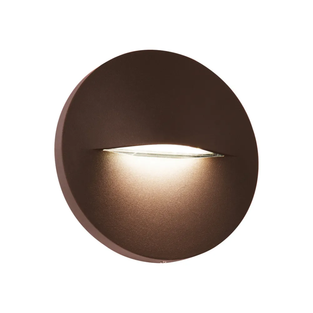 Væglamper ^ Viokef LED udendørs væglampe Vita, rustbrun, Ø 14 cm