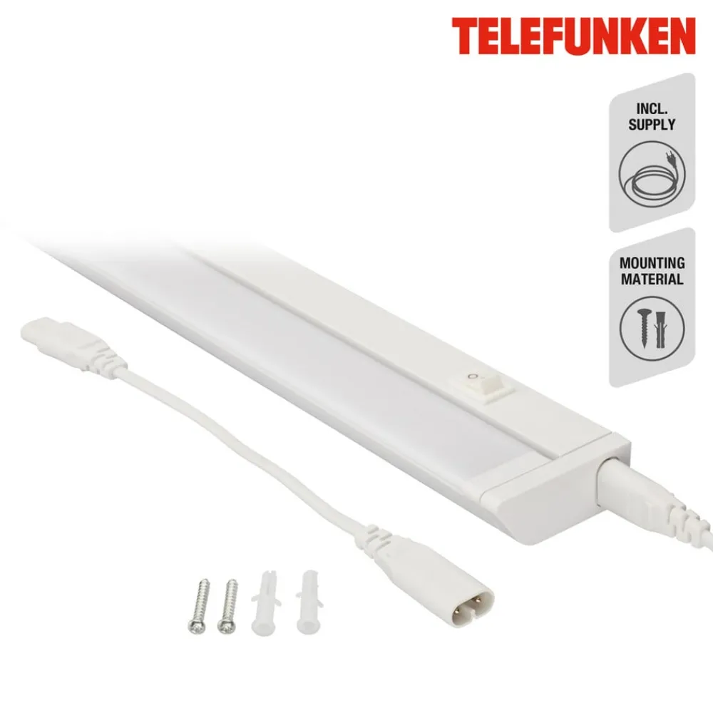 Underskabsbelysning ^ Telefunken LED-underskabsbelysning Hestia, 4.000K, 1.000lm, hvid