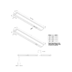 Underskabsbelysning ^ Hera LED-underskabsbelysning ModuLite F, aluminium, 90 cm, 4.000 K, aluminium