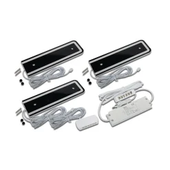 Underskabsbelysning ^ Hera LED-underskabsbelysning U-Pad F, sæt med 3 stk. 3.000K sort Sensor