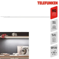 Underskabsbelysning ^ Telefunken LED underskabslampe Hephaistos, hvid, længde 87 cm