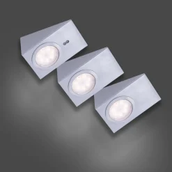 Underskabsbelysning ^ JUST LIGHT. GmbH LED underskabslampe Theo, firkantet, sæt med 3 stk