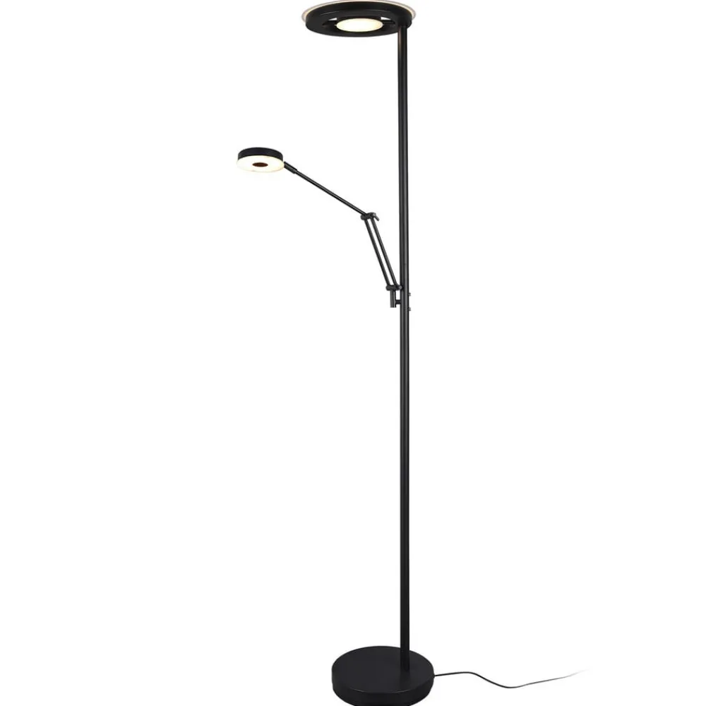 Trio Lighting Gulvlamper > LED-uplight Barrie med læselampe, sort mat