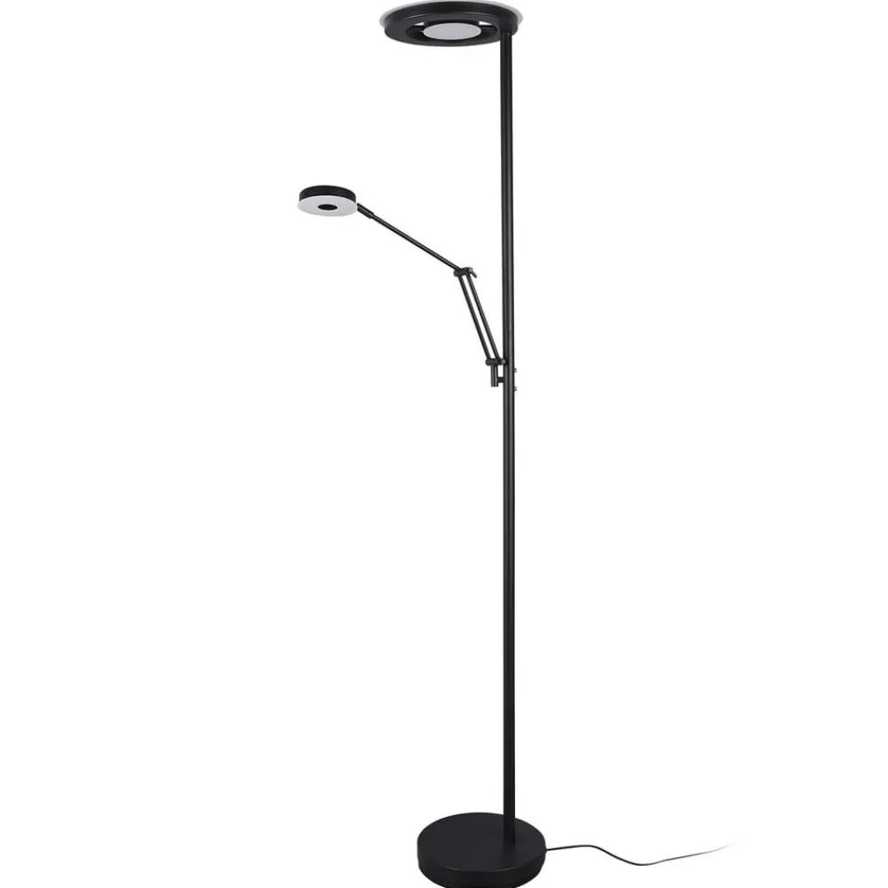 Trio Lighting Gulvlamper > LED-uplight Barrie med læselampe, sort mat