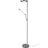 Gulvlamper ^ Trio Lighting LED-uplight Barrie med læselampe, nikkel mat