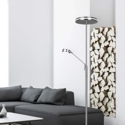 Trio Lighting Gulvlamper > LED-uplight Franklin, læselampe, nikkel mat