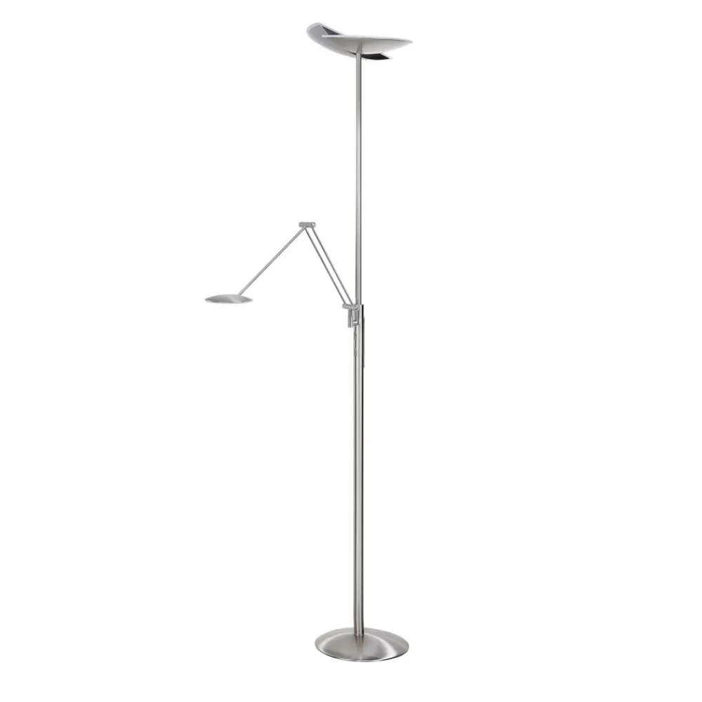 Gulvlamper ^ HighLight LED-uplight Sapporo, CCT, læsearm, nikkel