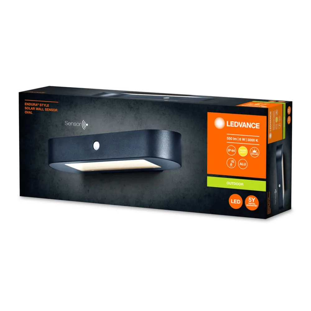 Solcelle Lampe Med Sensor|Væglampe Med Sensor ^ LEDVANCE Endura Style Solar Oval væglampe 3.000 K