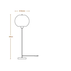 Gulvlamper|Gulvlamper ^ LEDVANCE gulvlampe Ball højde 116 cm, brun, bølgepap, E27