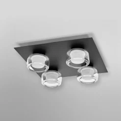 Loftlamper ^ LEDVANCE LED-loftlampe Orbis Flame, sort, 4 lyskilder, IP44