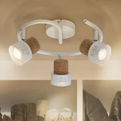 Loftlamper|Loftlamper ^ LEDVANCE LED loftspot Cork, GU10, 3-lys, spiral, hvid
