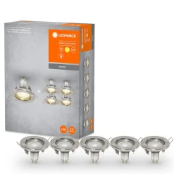 Indbygningsspots|Spotlights ^ LEDVANCE LED-spot GU10 Recessed, 5 stk, nikkel