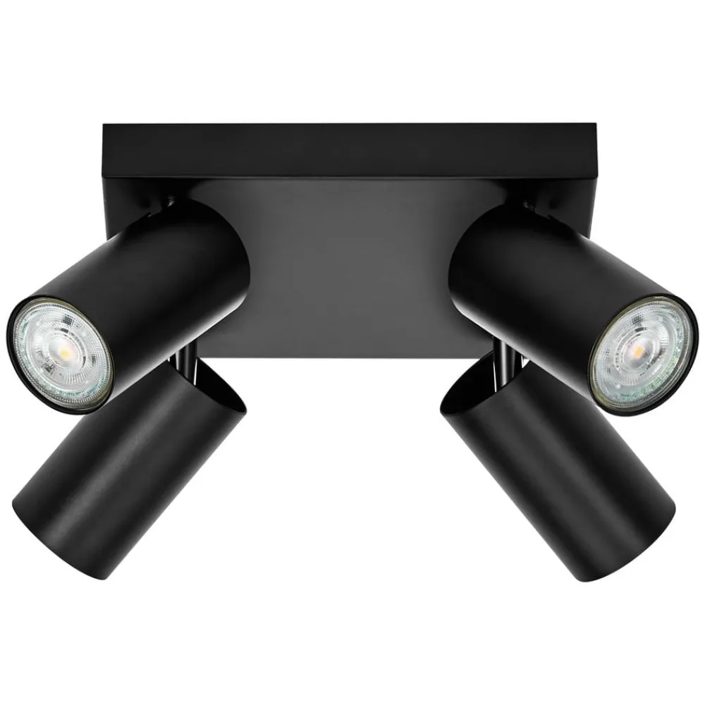 Loftlamper|Spotlights ^ LEDVANCE LED-spot Octagon dæmpbar, 4-lys firkantet sort