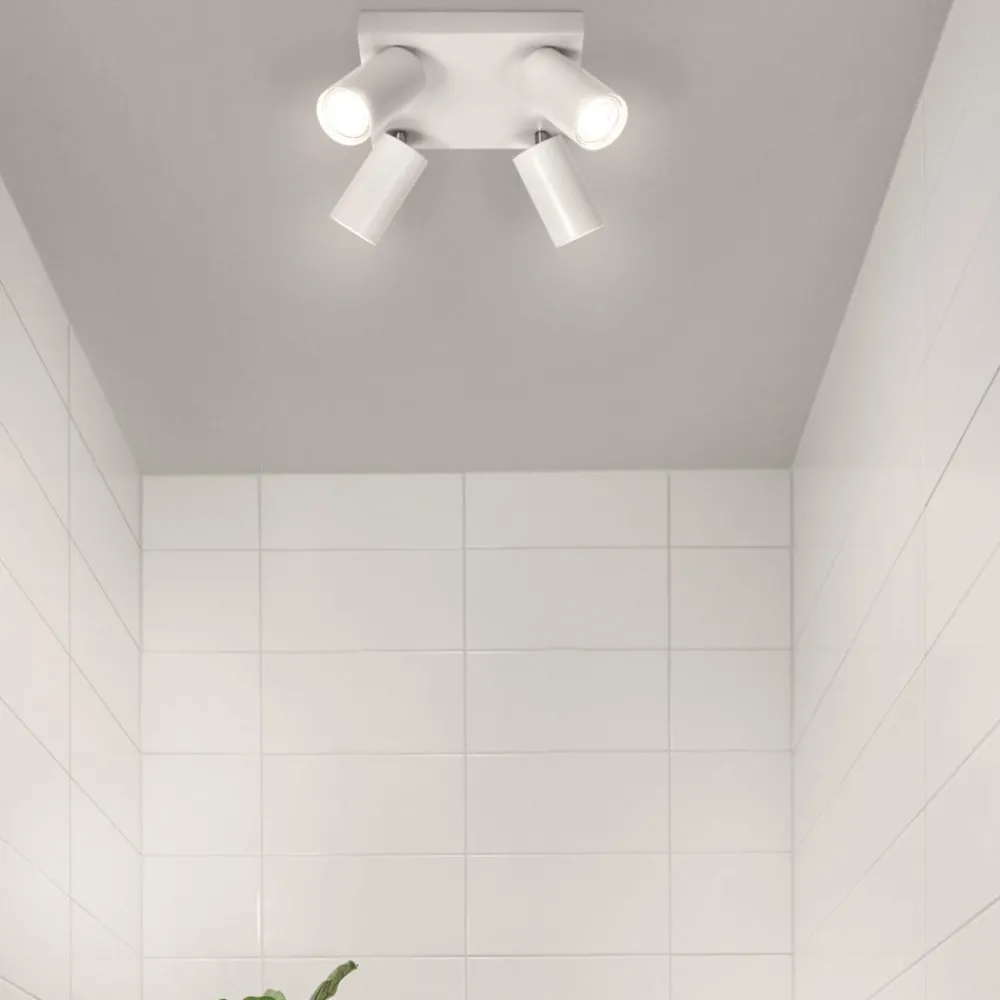 Loftlamper|Spotlights ^ LEDVANCE Octagon LED-spot, dæmpbar, 4-lys, firkantet, hvid