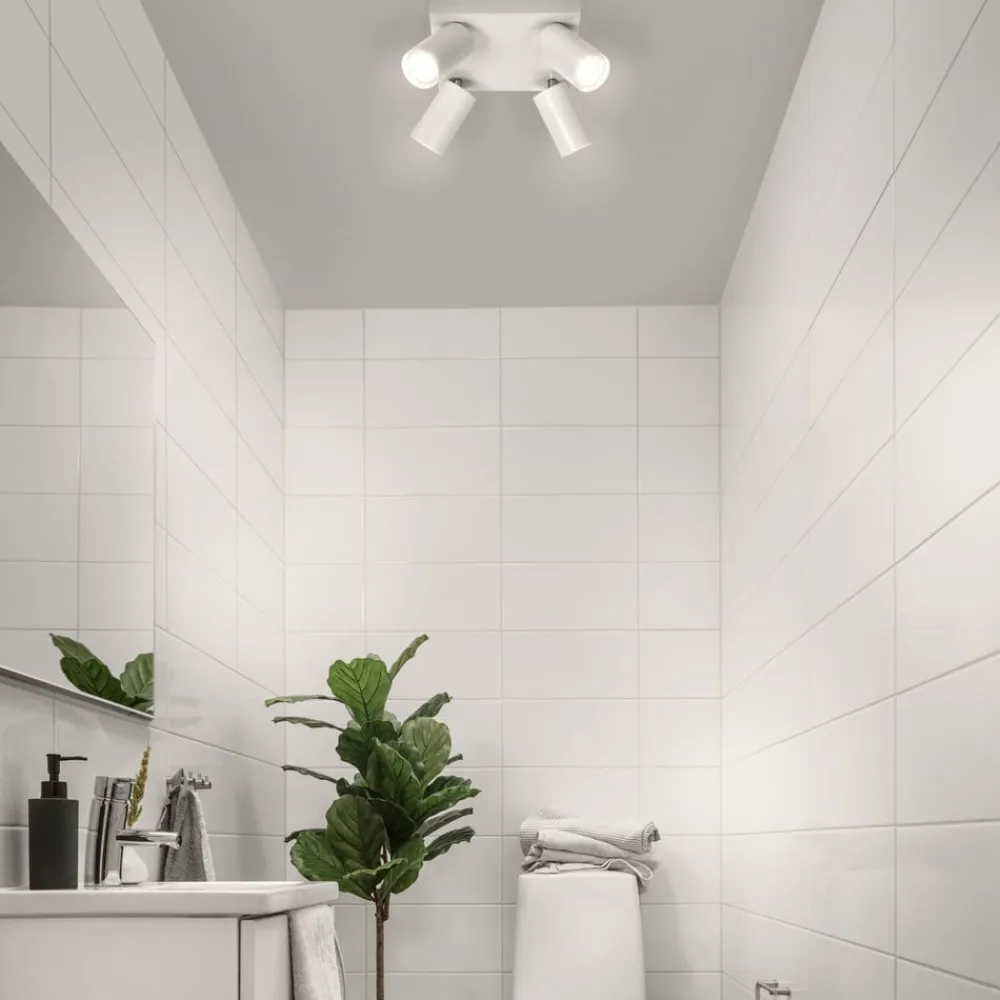 Loftlamper|Spotlights ^ LEDVANCE Octagon LED-spot, dæmpbar, 4-lys, firkantet, hvid