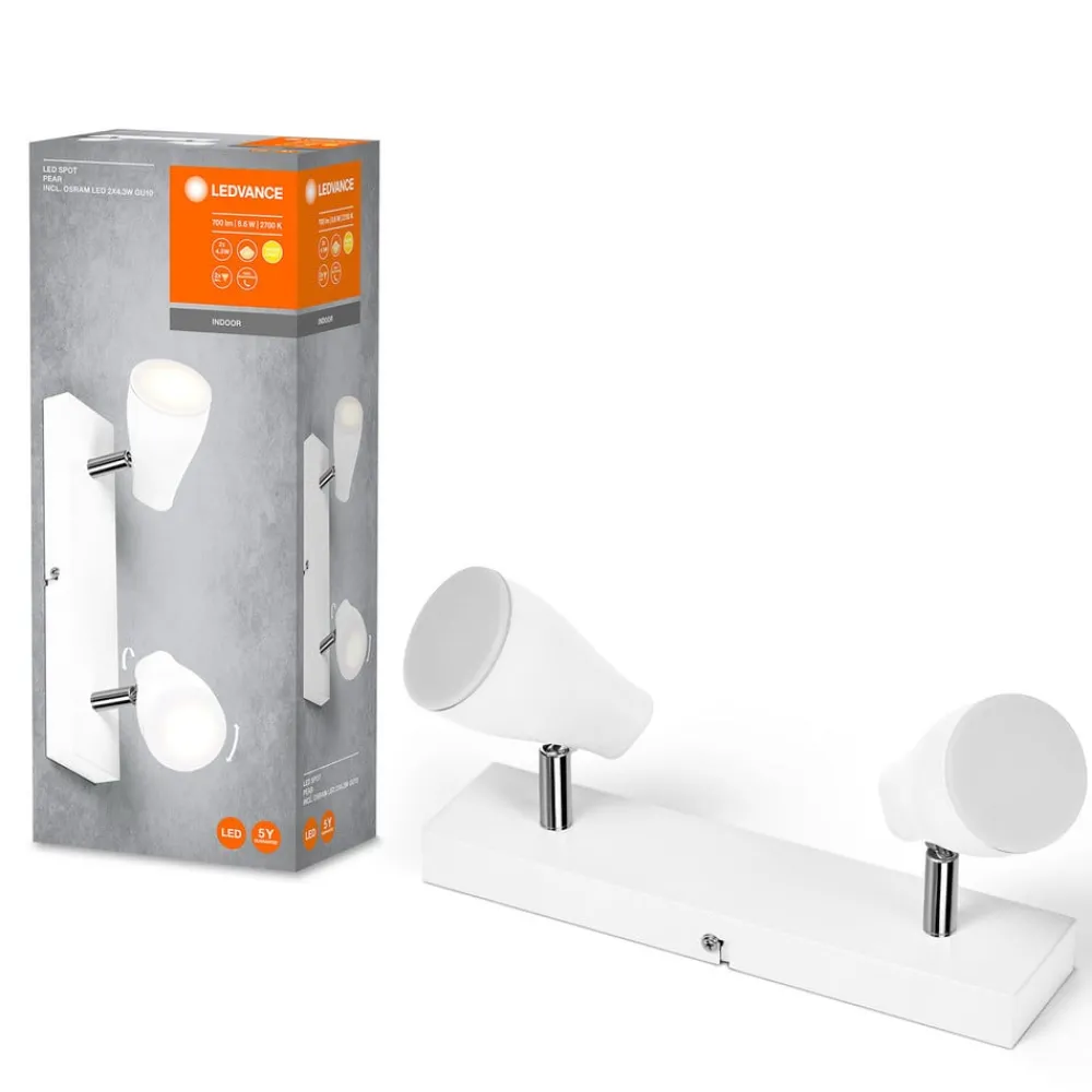 LEDVANCE Loftlamper > Pear LED-spot GU10 2 lk hvid