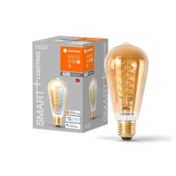 LEDVANCE SMART+ Dæmpbar Led-Pære|Filament Pære > WiFi E27 8W Edison guld 822-850