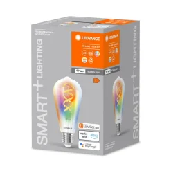 Dæmpbar Led-Pære|Filament Pære ^ LEDVANCE SMART+ WiFi E27 4,8W Edison klar RGB CCT