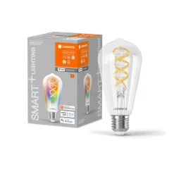 Dæmpbar Led-Pære|Filament Pære ^ LEDVANCE SMART+ WiFi E27 4,8W Edison klar RGB CCT