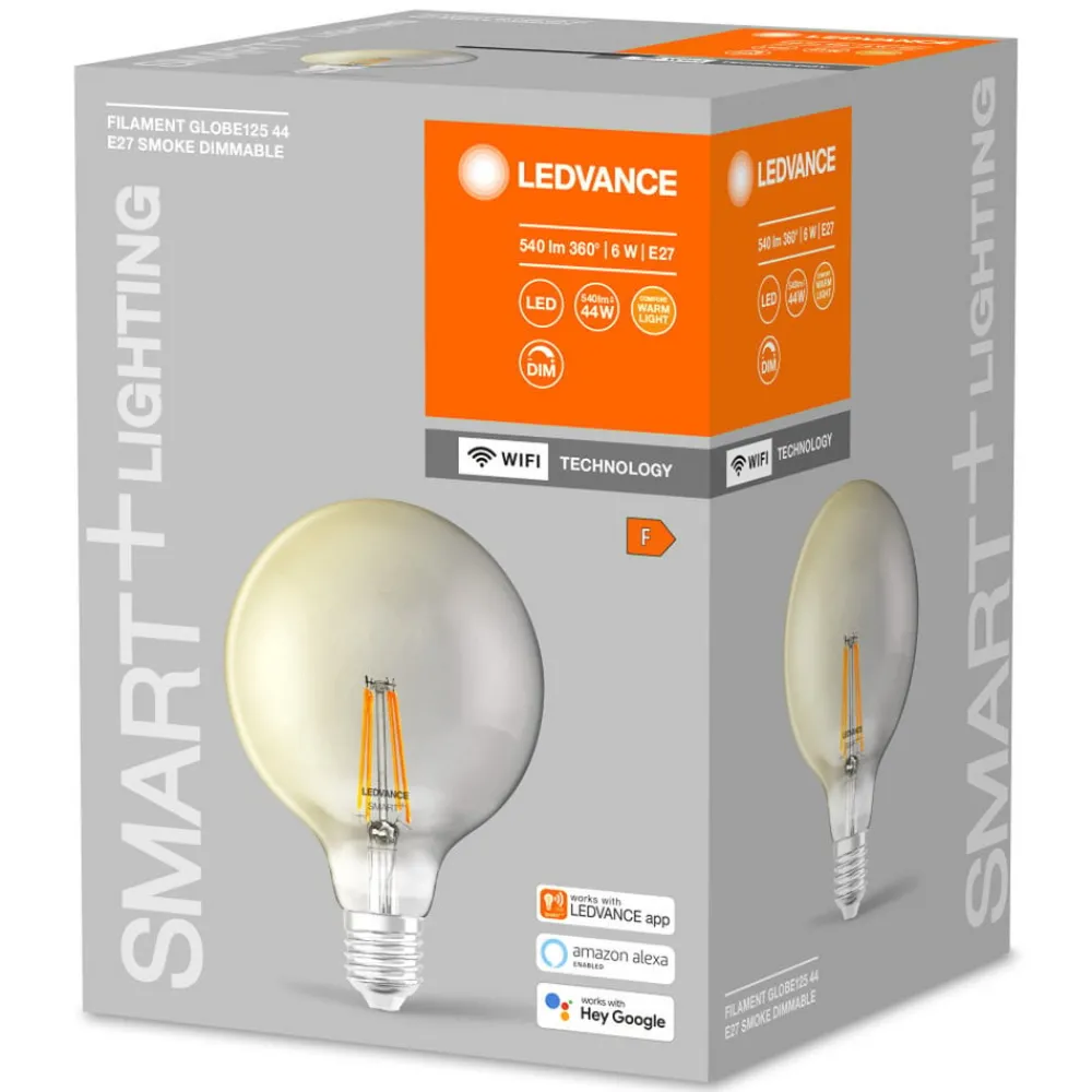 Dæmpbar Led-Pære|Filament Pære ^ LEDVANCE SMART+ WiFi Filament Globe 44 E27 6W 825